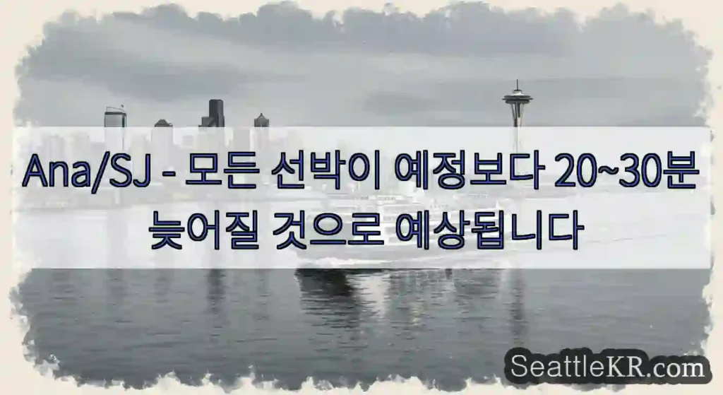Ana/SJ - 모든 선박이 예정보다 20~30분 늦어질 것으로 예상됩니다