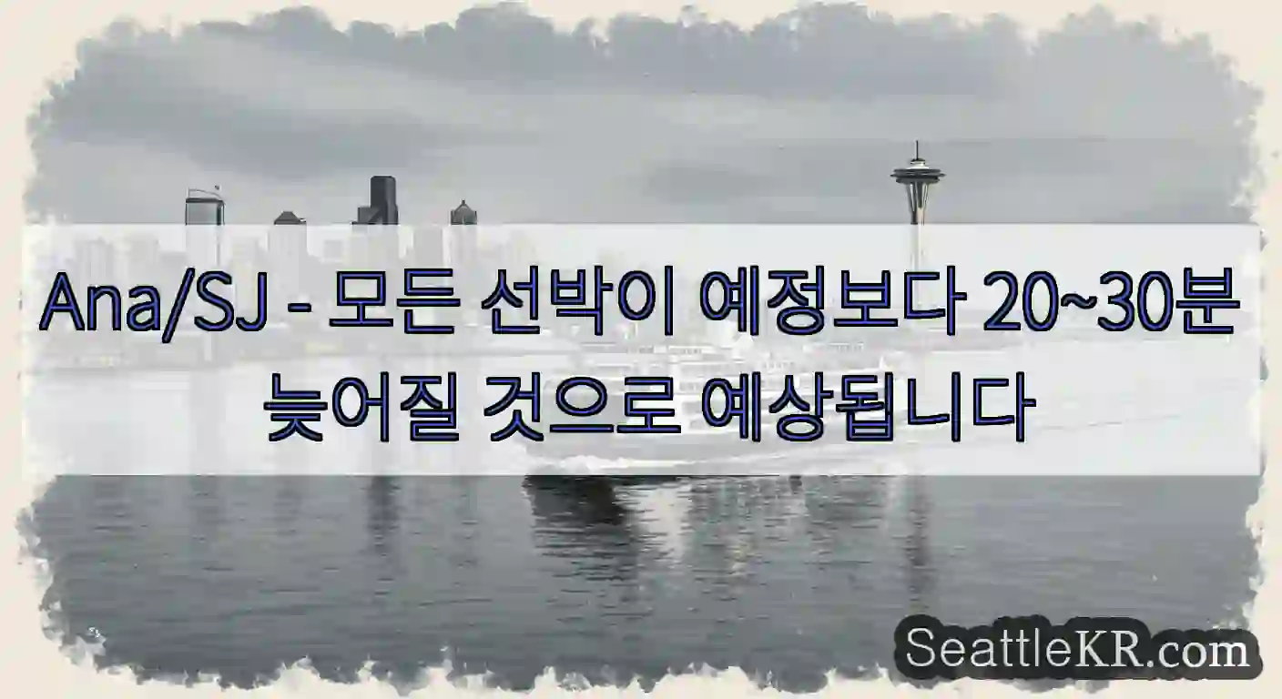 Ana/SJ - 모든 선박이 예정보다 20~30분 늦어질 것으로 예상됩니다