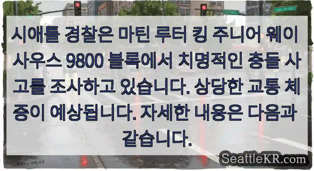 시애틀 경찰은 마틴 루터 킹 주니어 웨이 사우스 9800 블록에서 치명적인 충돌 사고를