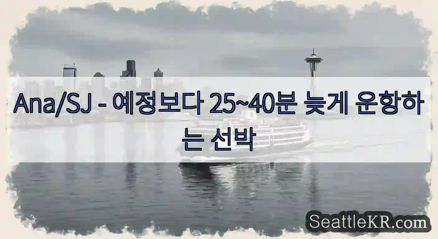 Ana/SJ - 예정보다 25~40분 늦게 운항하는 선박