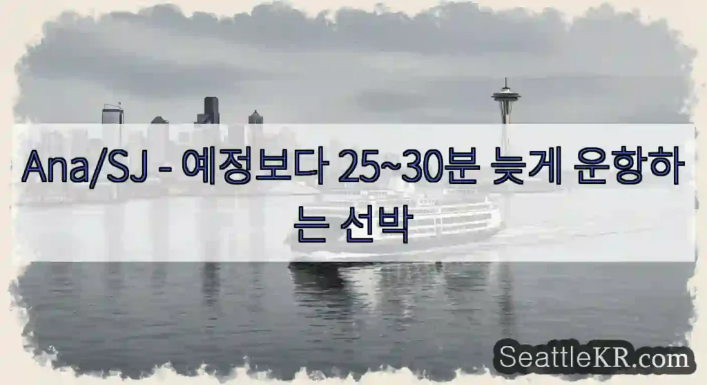 Ana/SJ - 예정보다 25~30분 늦게 운항하는 선박