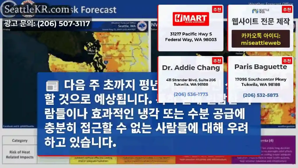 다음 주 초까지 평년 기온을 훨씬 상회할 것으로 예상됩니다. 특히 열에 민감한 사람들이나