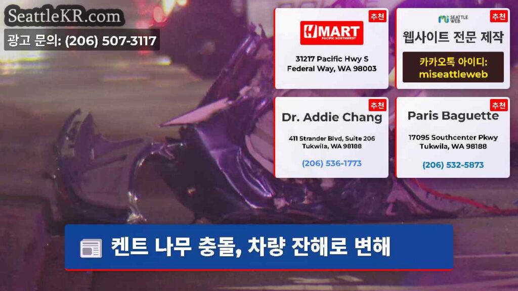 켄트 나무 충돌, 차량 잔해로 변해