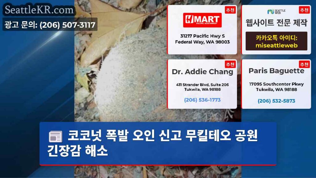 코코넛 폭발 오인 신고 무킬테오 공원 긴장감 해소