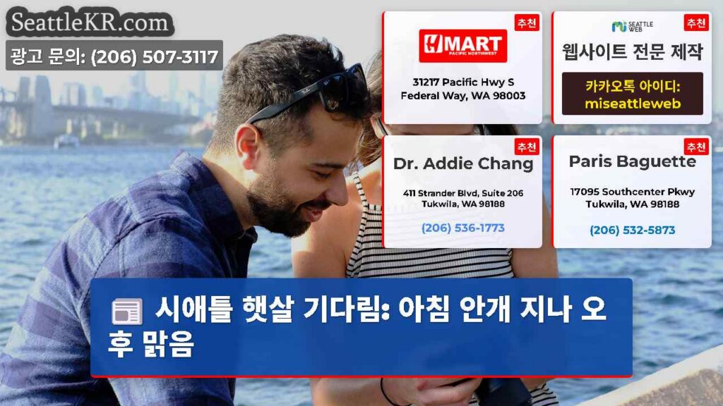 시애틀 햇살 기다림: 아침 안개 지나 오후 맑음