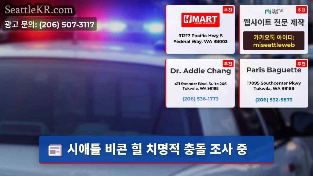 시애틀 비콘 힐 치명적 충돌 조사 중