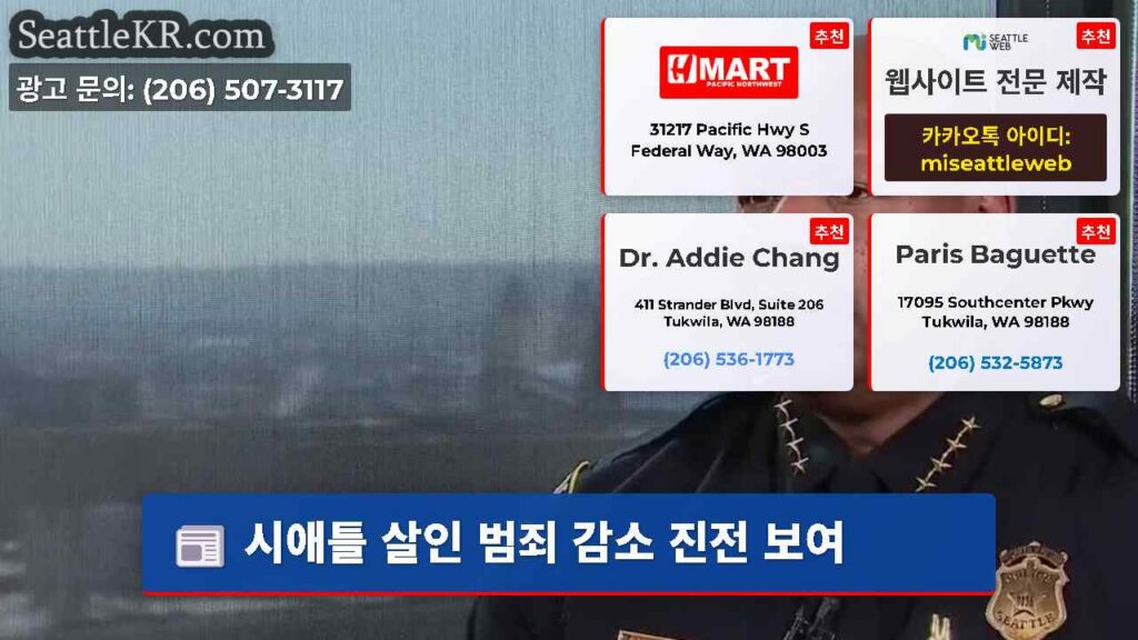 시애틀 살인 범죄 감소 진전 보여
