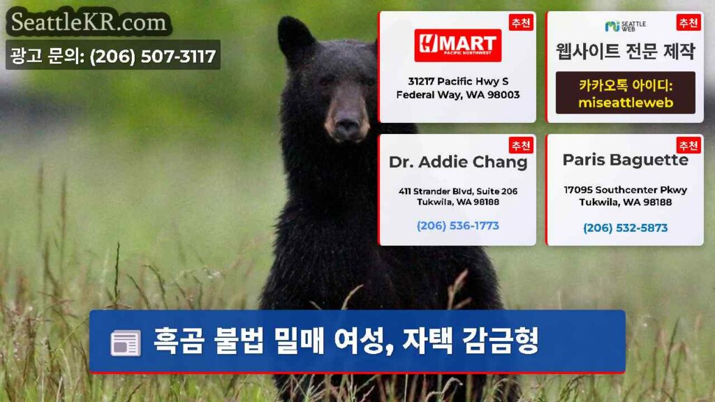 흑곰 불법 밀매 여성, 자택 감금형
