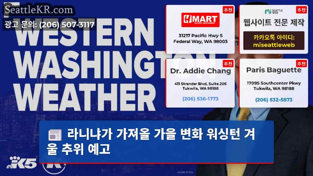 라니냐가 가져올 가을 변화 워싱턴 겨울 추위 예고