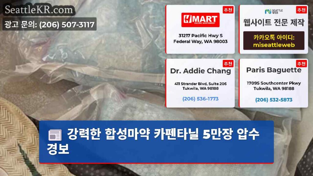 강력한 합성마약 카펜타닐 5만장 압수 경보