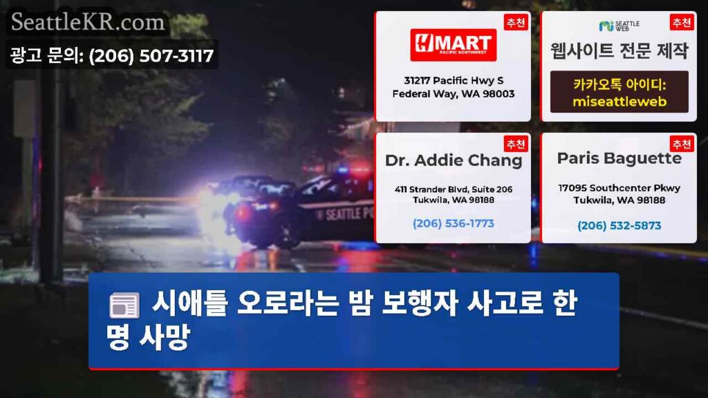 시애틀 오로라는 밤 보행자 사고로 한 명 사망
