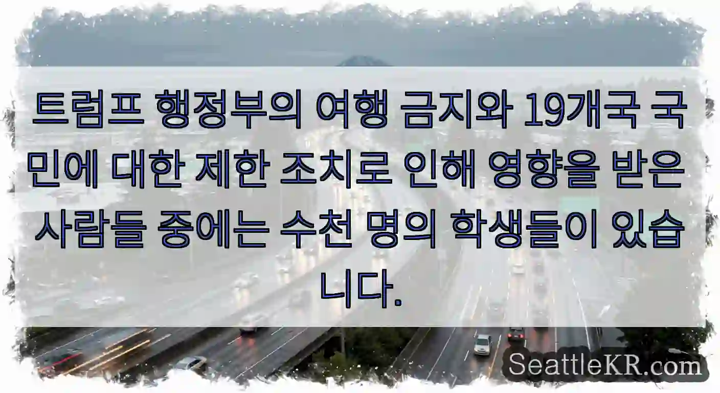 트럼프 행정부의 여행 금지와 19개국 국민에 대한 제한 조치로 인해 영향을 받은 사람들