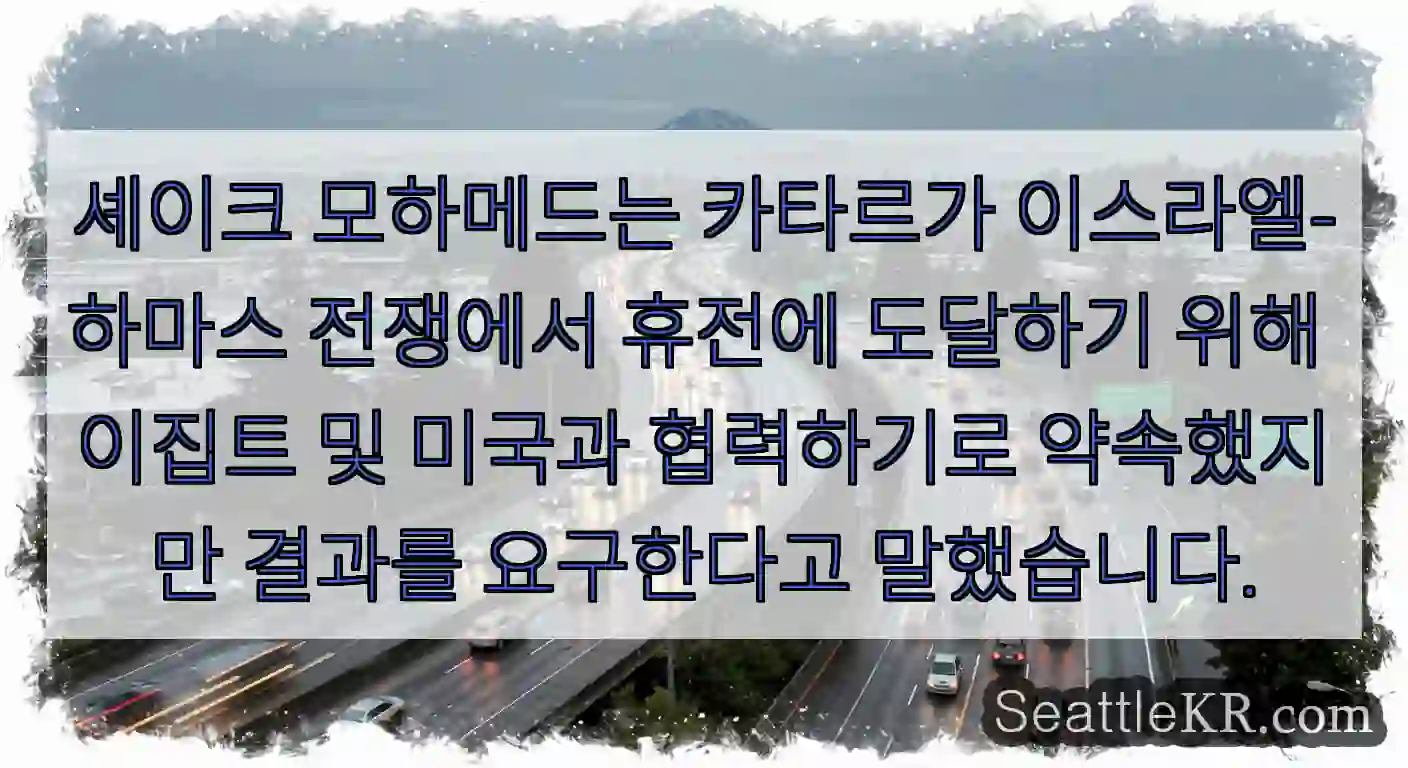 셰이크 모하메드는 카타르가 이스라엘-하마스 전쟁에서 휴전에 도달하기 위해 이집트 및