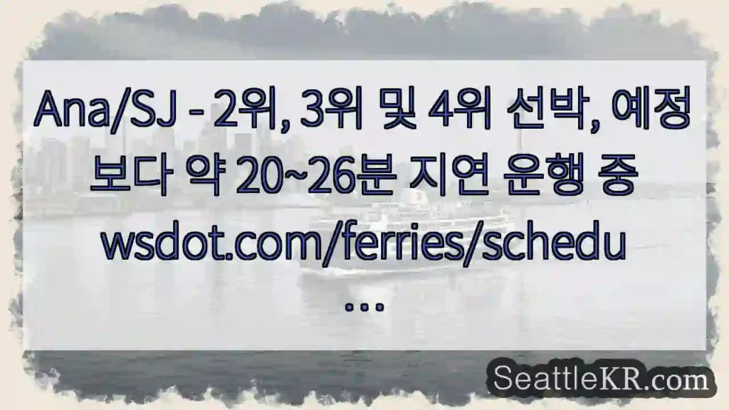Ana/SJ - 2위, 3위 및 4위 선박, 예정보다 약 20~26분 지연 운행