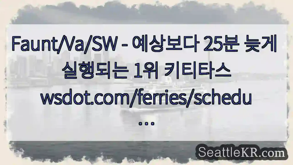 Faunt/Va/SW - 예상보다 25분 늦게 실행되는 1위