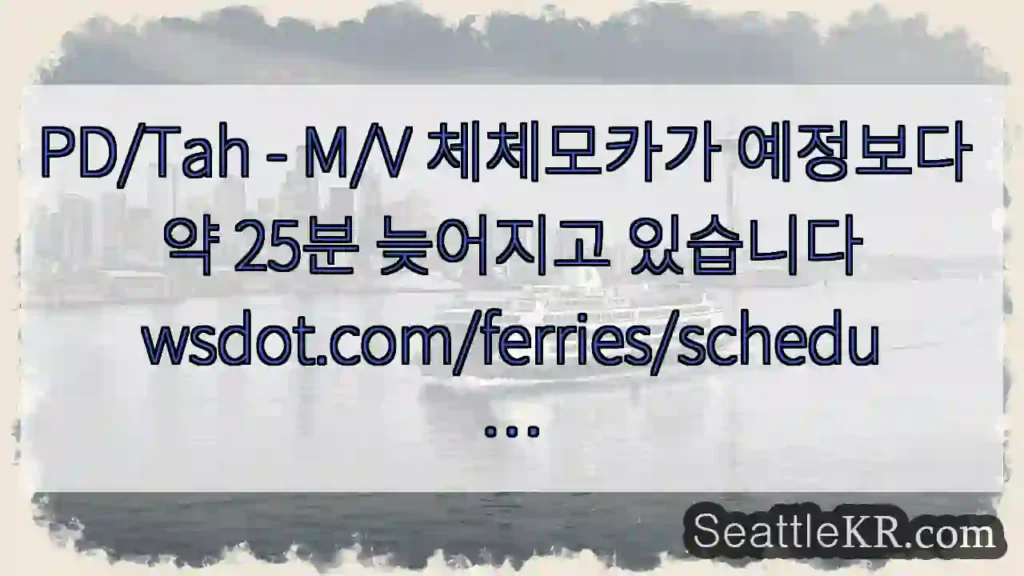 PD/Tah - M/V 체체모카가 예정보다 약 25분 늦어지고