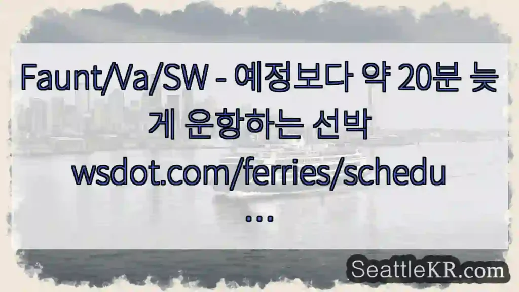 Faunt/Va/SW - 예정보다 약 20분 늦게 운항하는