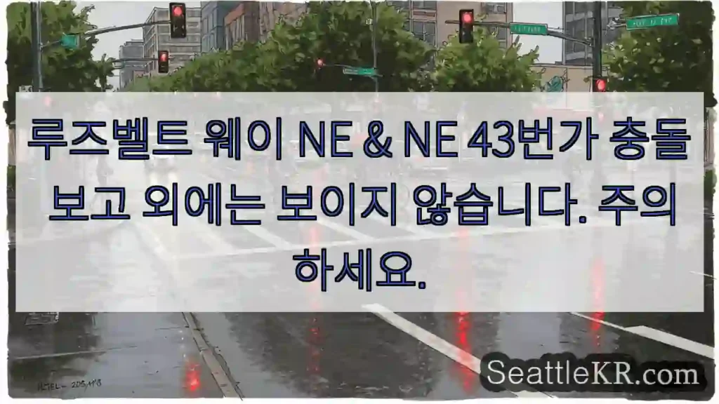 루즈벨트 웨이 NE & NE 43번가 충돌 보고 외에는 보이지 않습니다. 주의하세요.