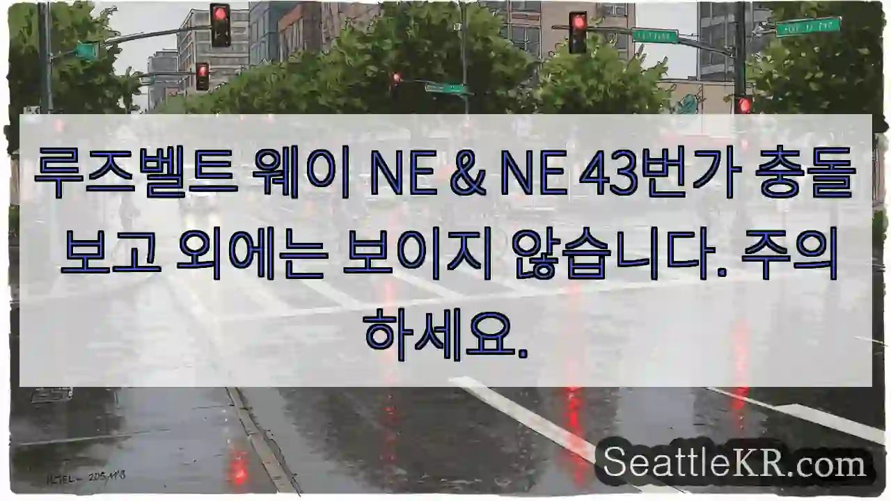 루즈벨트 웨이 NE & NE 43번가 충돌 보고 외에는 보이지 않습니다. 주의하세요.