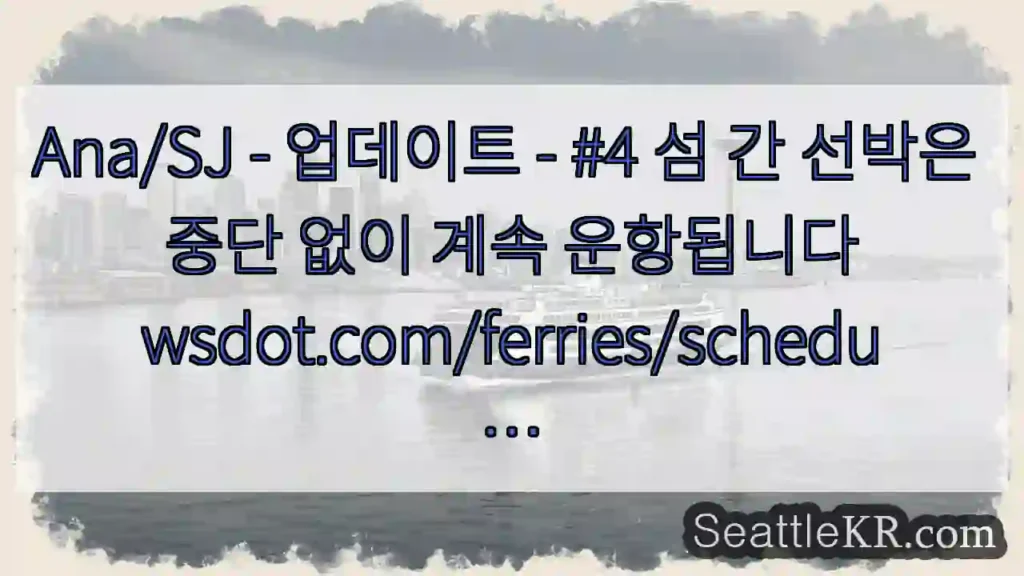 Ana/SJ - 업데이트 - #4 섬 간 선박은 중단 없이 계속