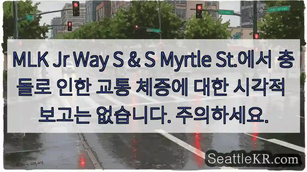 MLK Jr Way S & S Myrtle St.에서 충돌로 인한 교통 체증에 대한
