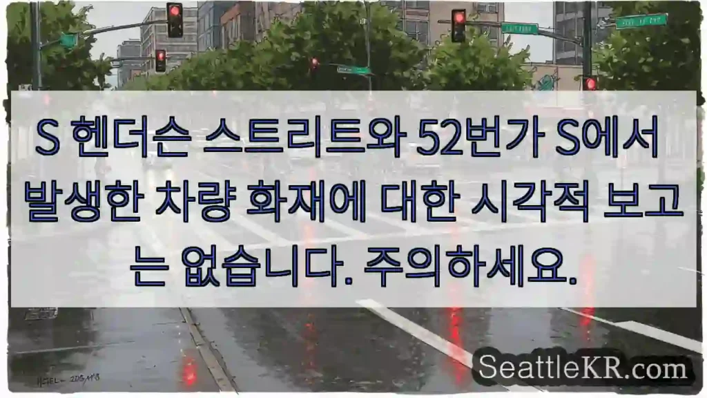 S 헨더슨 스트리트와 52번가 S에서 발생한 차량 화재에 대한 시각적 보고는 없습니다.