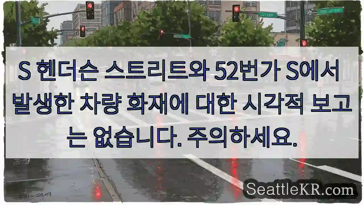 S 헨더슨 스트리트와 52번가 S에서 발생한 차량 화재에 대한 시각적 보고는 없습니다.