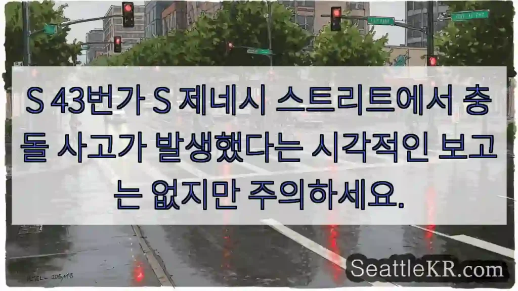 S 43번가 S 제네시 스트리트에서 충돌 사고가 발생했다는 시각적인 보고는 없지만