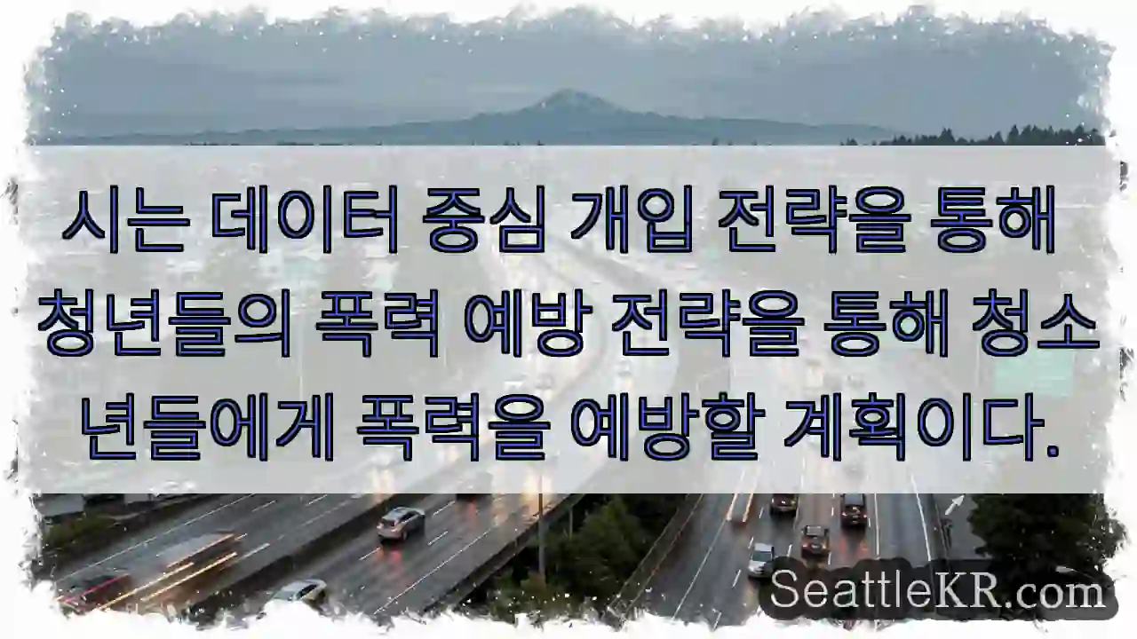 시는 데이터 중심 개입 전략을 통해 청년들의 폭력 예방 전략을 통해 청소년들에게 폭력을