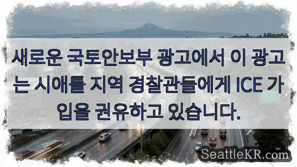 새로운 국토안보부 광고에서 이 광고는 시애틀 지역 경찰관들에게 ICE 가입을 권유하고