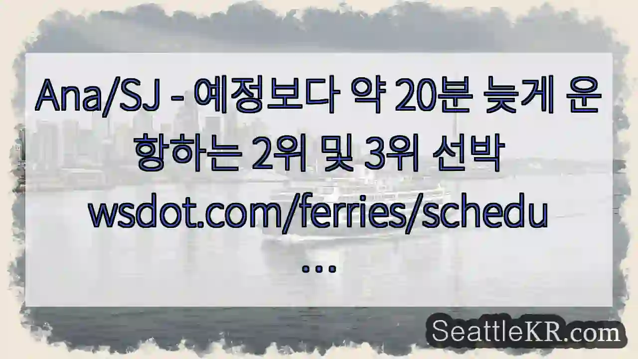 Ana/SJ - 예정보다 약 20분 늦게 운항하는 2위 및 3위