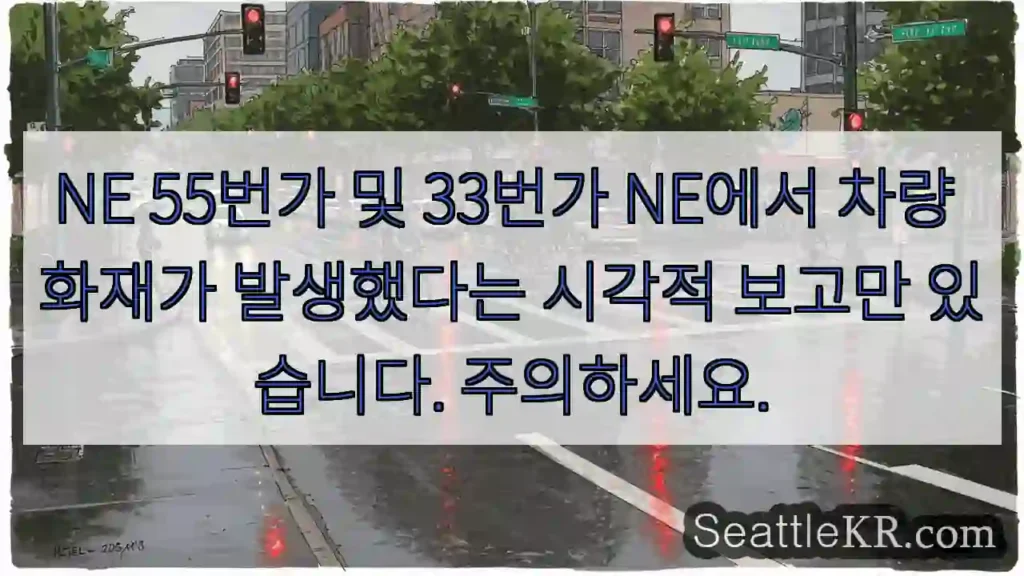 NE 55번가 및 33번가 NE에서 차량 화재가 발생했다는 시각적 보고만 있습니다.