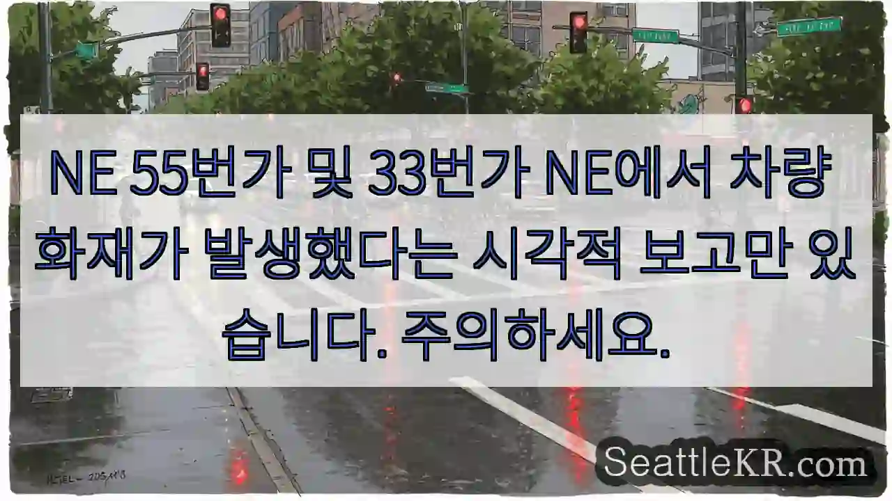 NE 55번가 및 33번가 NE에서 차량 화재가 발생했다는 시각적 보고만 있습니다.