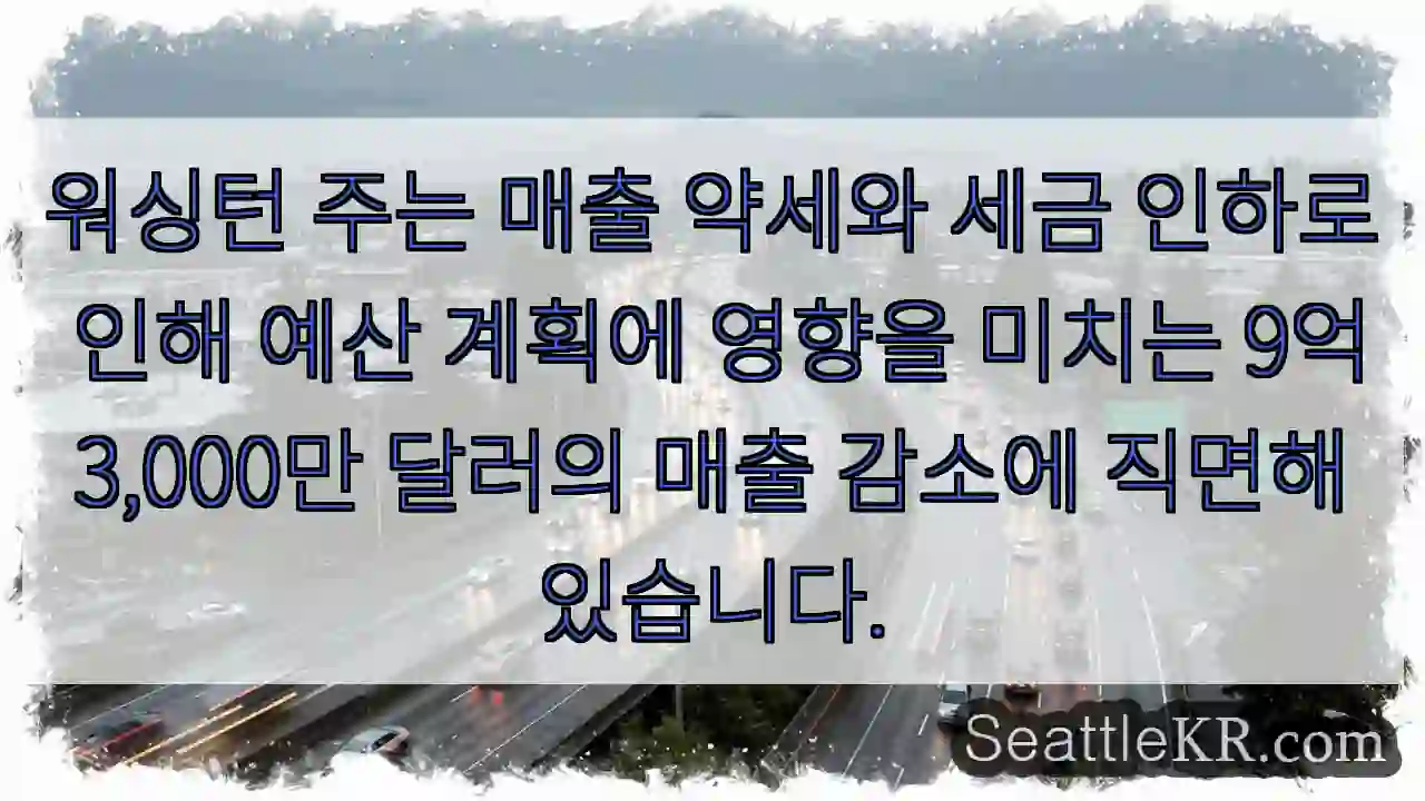워싱턴 주는 매출 약세와 세금 인하로 인해 예산 계획에 영향을 미치는 9억 3,000만