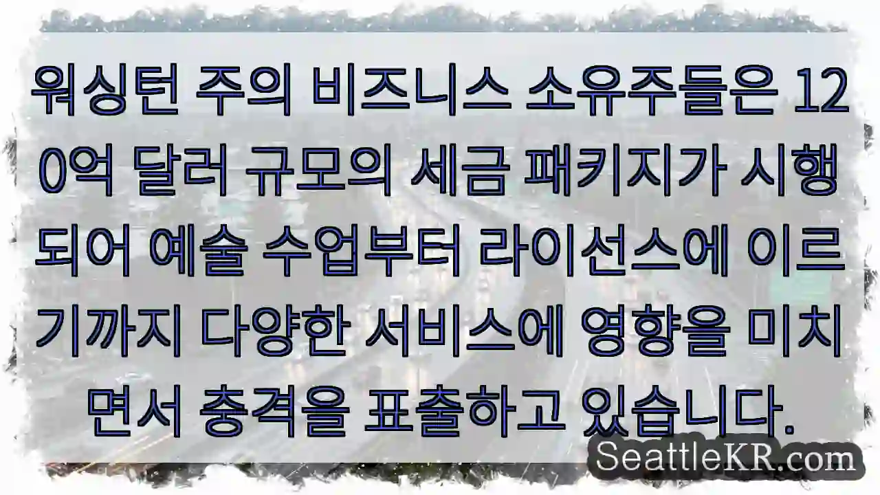 워싱턴 주의 비즈니스 소유주들은 120억 달러 규모의 세금 패키지가 시행되어 예술