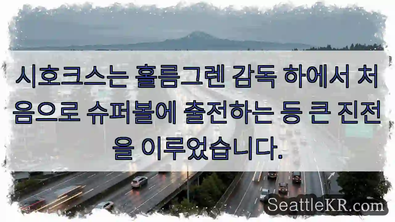 시호크스는 홀름그렌 감독 하에서 처음으로 슈퍼볼에 출전하는 등 큰 진전을 이루었습니다.