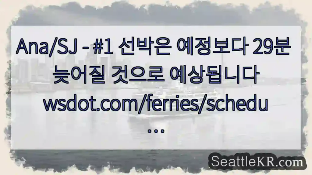 Ana/SJ - #1 선박은 예정보다 29분 늦어질 것으로