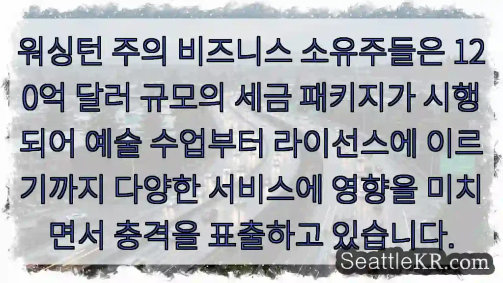 워싱턴 주의 비즈니스 소유주들은 120억 달러 규모의 세금 패키지가 시행되어 예술