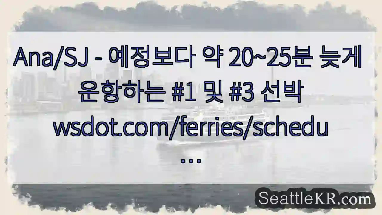 Ana/SJ - 예정보다 약 20~25분 늦게 운항하는 #1 및 #3