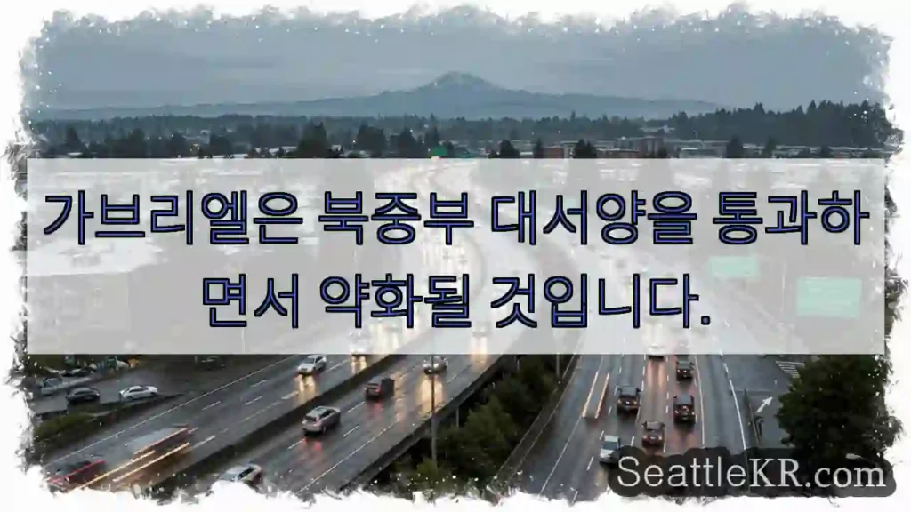 가브리엘은 북중부 대서양을 통과하면서 약화될 것입니다.