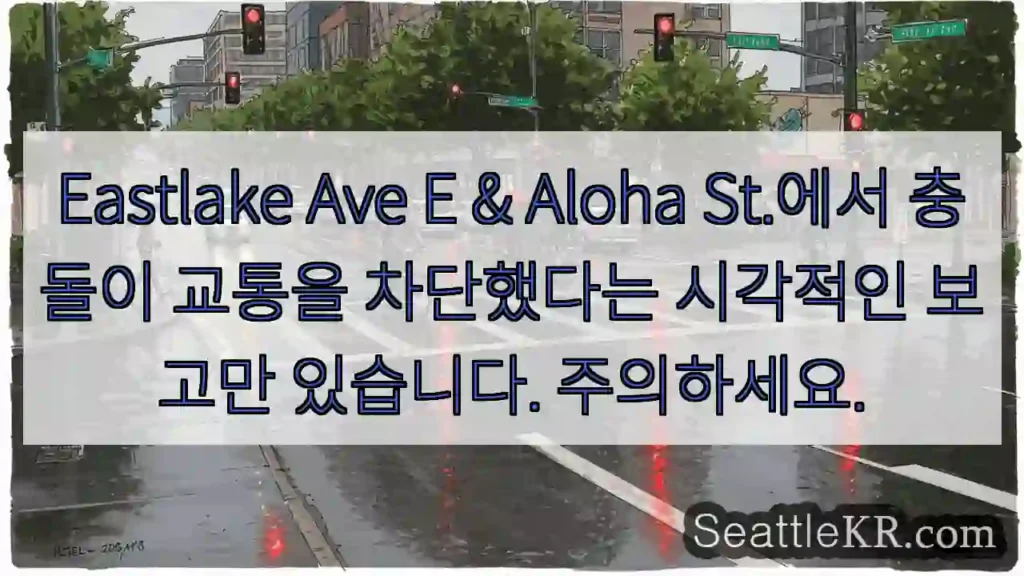 Eastlake Ave E & Aloha St.에서 충돌이 교통을 차단했다는 시각적인