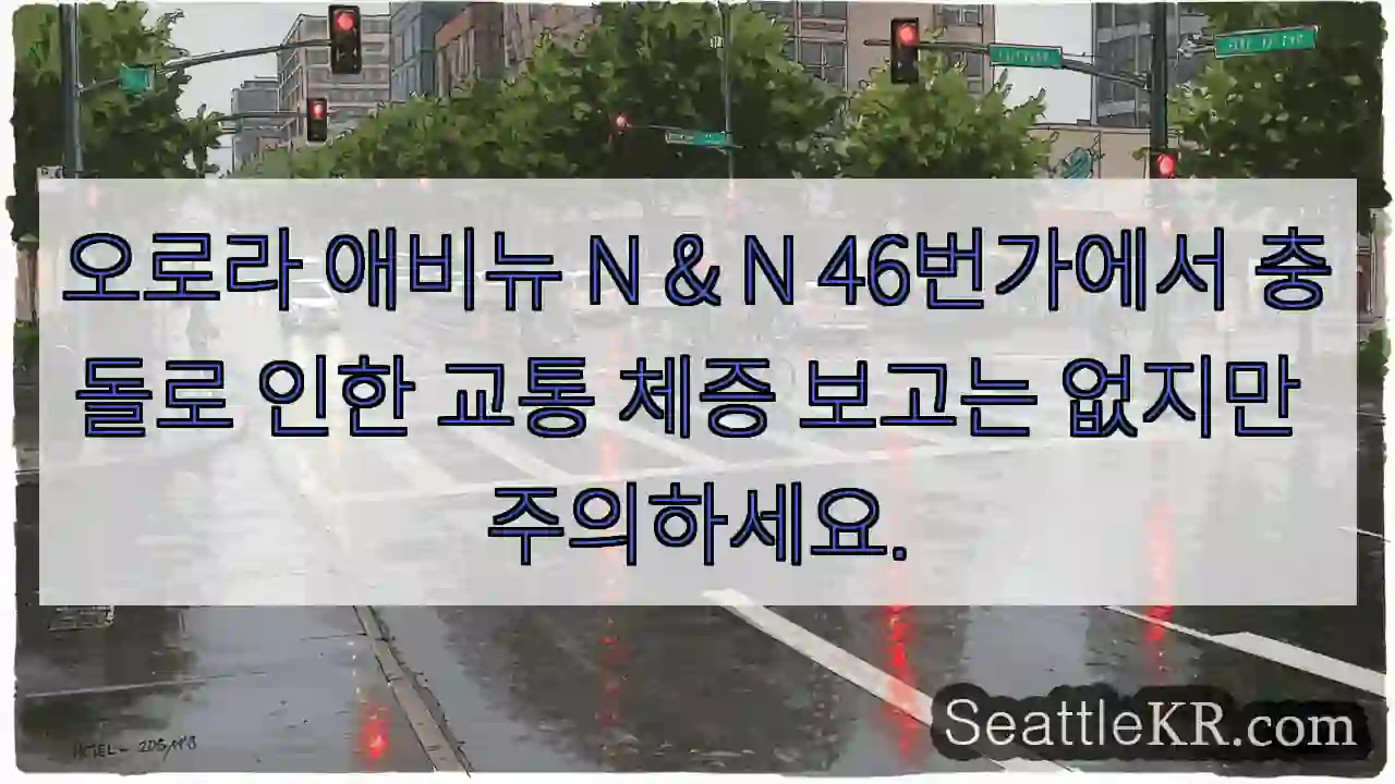 오로라 애비뉴 N & N 46번가에서 충돌로 인한 교통 체증 보고는 없지만 주의하세요.