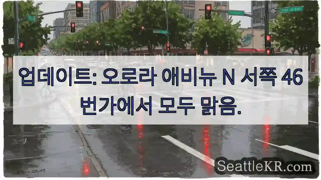 업데이트: 오로라 애비뉴 N 서쪽 46번가에서 모두 맑음.
