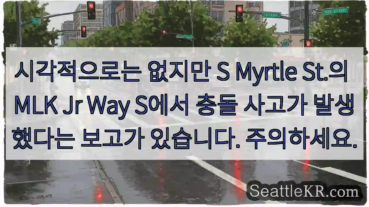 시각적으로는 없지만 S Myrtle St.의 MLK Jr Way S에서 충돌 사고가