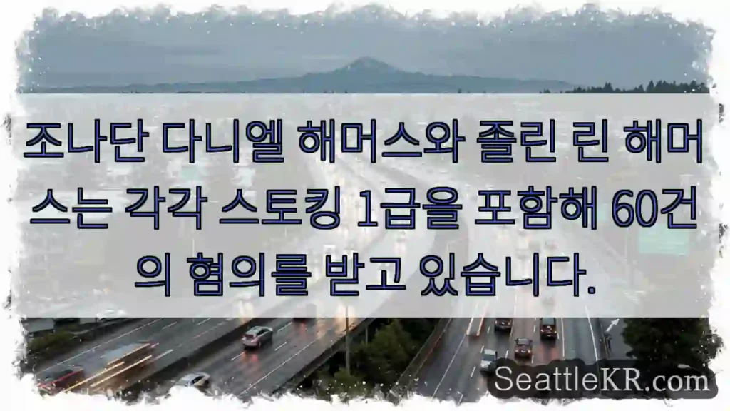 조나단 다니엘 해머스와 졸린 린 해머스는 각각 스토킹 1급을 포함해 60건의 혐의를 받고