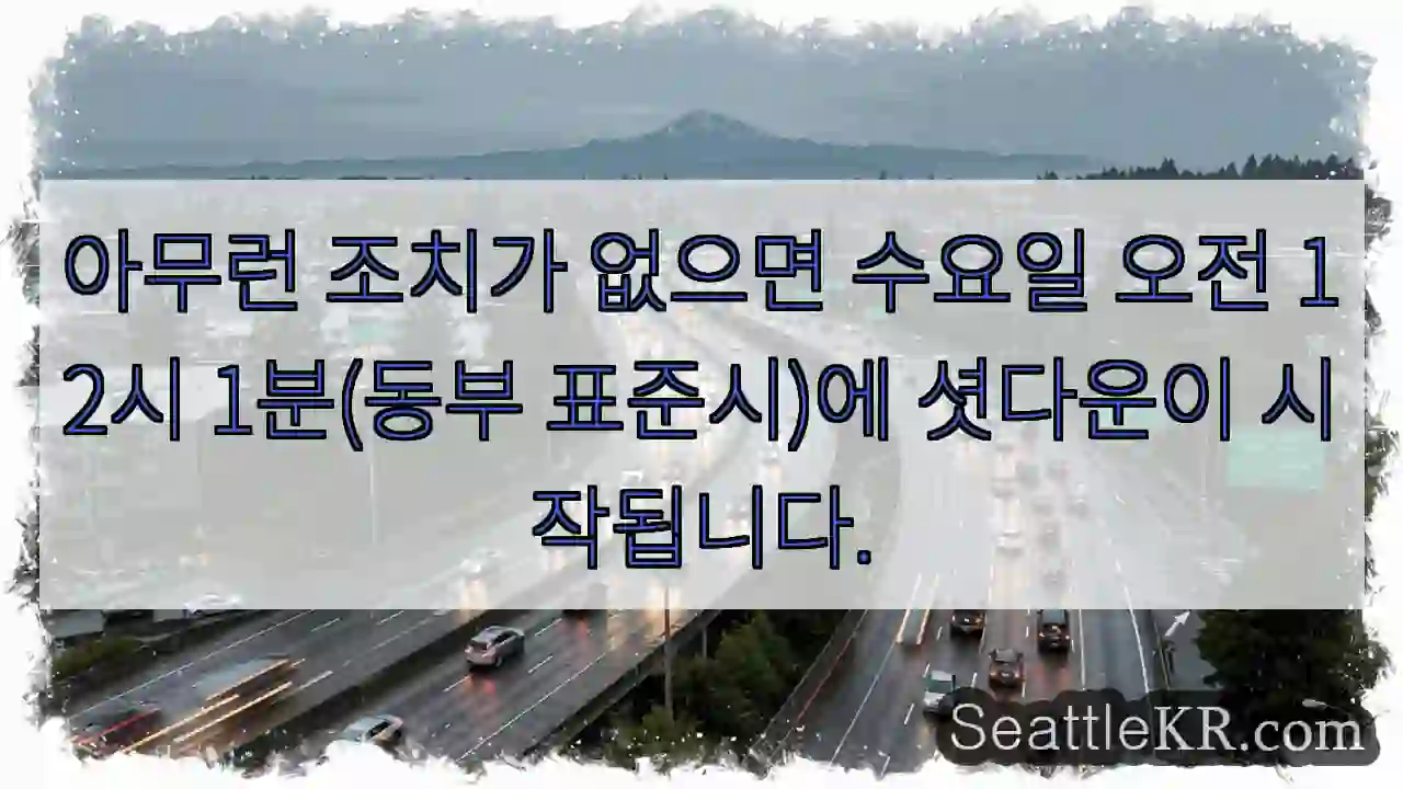 아무런 조치가 없으면 수요일 오전 12시 1분(동부 표준시)에 셧다운이 시작됩니다.