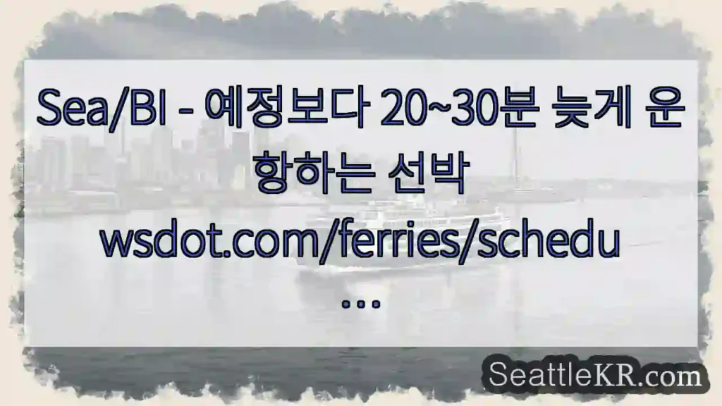 Sea/BI - 예정보다 20~30분 늦게 운항하는