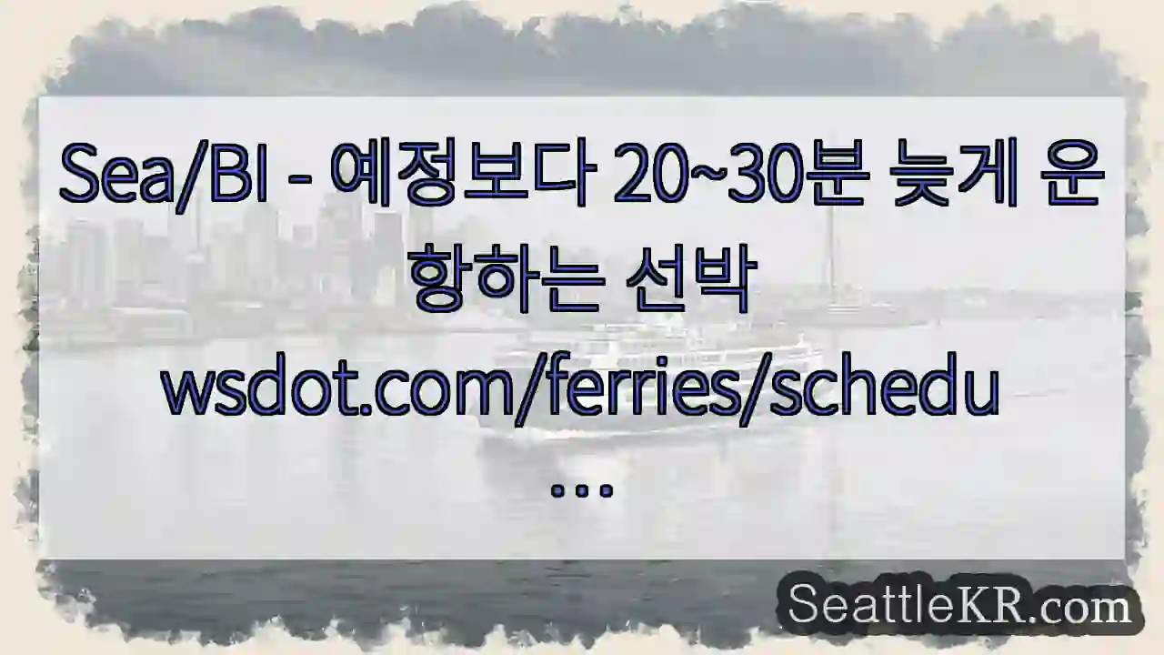 Sea/BI - 예정보다 20~30분 늦게 운항하는