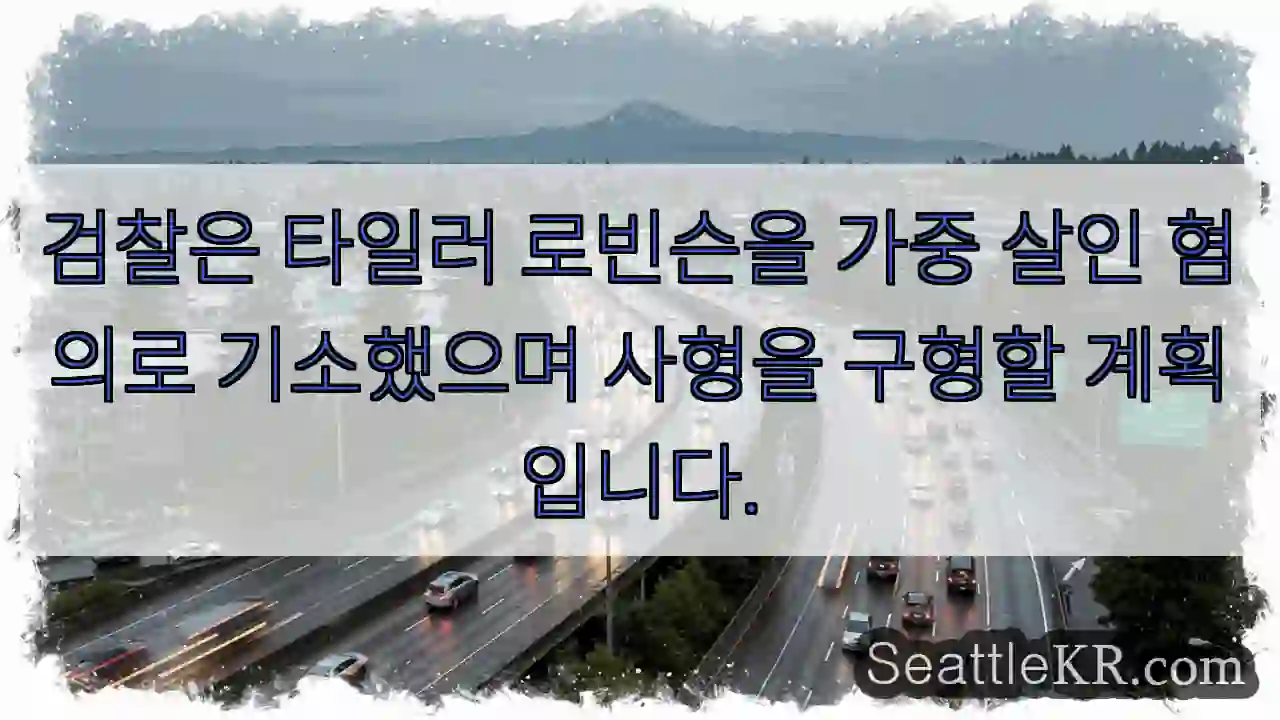 검찰은 타일러 로빈슨을 가중 살인 혐의로 기소했으며 사형을 구형할 계획입니다.