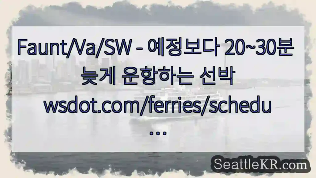 Faunt/Va/SW - 예정보다 20~30분 늦게 운항하는
